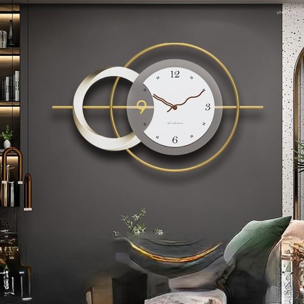 Relojes de pared Reloj de lujo Sala de estar moderna Oficina Silencioso Hogar creativo Diseño de interiores Relojes Decoración nórdica