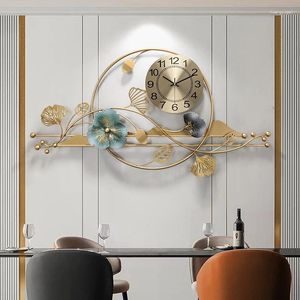 Horloges murales Luxury Horloge suspendue Style chinois Décorations créatives modernes Montres muettes modernes pour le couloir du salon