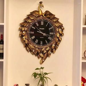 Horloges murales de luxe salon décoration Art Elegant Home Pieces Quartz Gold Round Reloj Pared Decor