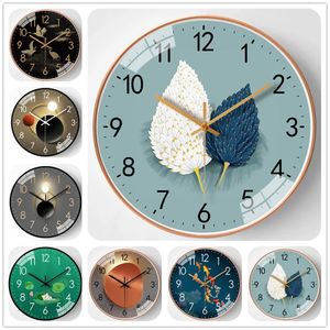 Horloges murales de luxe moderne horloge lumineuse maison salon mode décoration simple créatif art atmosphère liquide rouge 231030