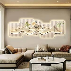 Wandklokken Luxe moderne woonkamer Led Stille Scandinavische minimalistische horloge Art Mural Design Home Decoration