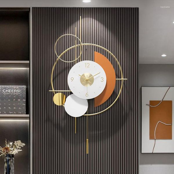 Relojes de pared Reloj silencioso de lujo Dormitorio digital Comedor Sala de estar Arte Fondo del hogar Decoración Metal