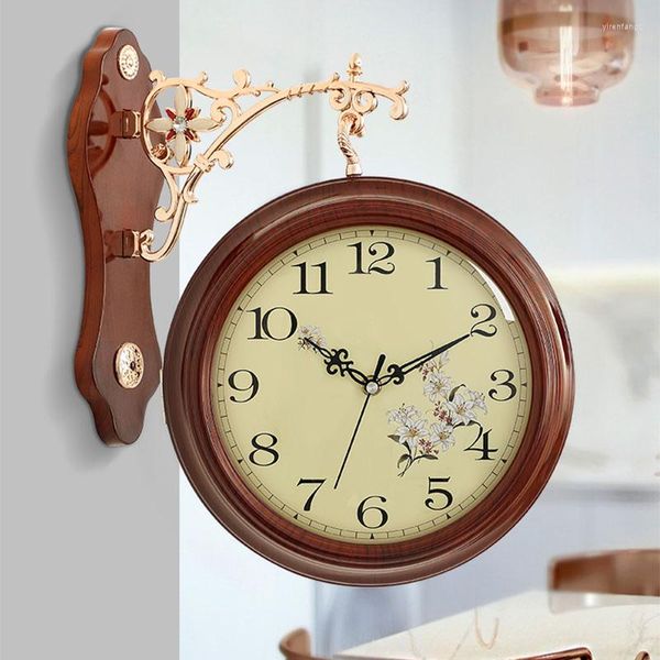 Relojes de pared de lujo Reloj Reloj Moda Moderna Madera de madera Viejo Viejo Relojes de reloj Relog de Pared Decoración del hogar Minimalista