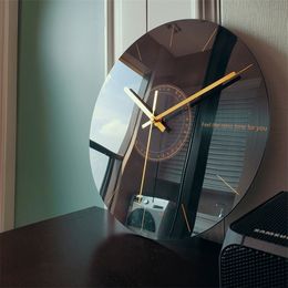 Horloges murales de luxe silencieux salon verre décor à la maison créatif moderne grande montre cuisine Duvar Saati cadeau 220909