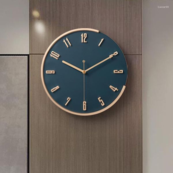 Horloges murales de luxe Simple horloge suspendue chambre nordique Vintage moderne silencieux rond Reloj Pared décor à la maison