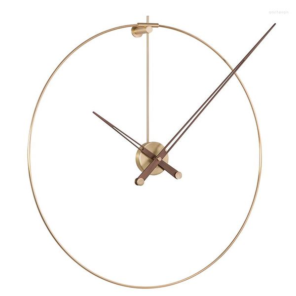 Relojes de pared Reloj 3D de lujo de España, relojes creativos de madera y metal modernos, decoración minimalista, sala de estar, oro, Clcok Duvar Saati, regalo SYGM