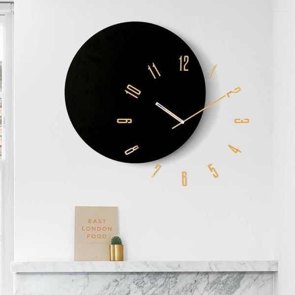 Relojes de pared Reloj grande único de lujo colgante para sala de estar relojes de moda modernos con pilas Reloj De Pared Vintage decoración del hogar