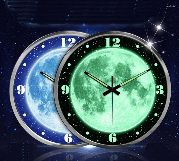 Clocks muraux Magical Luminous Moon étoile horloge de personnalité de la personnalité de chambre à coucher