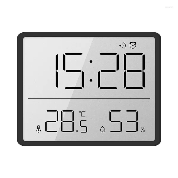 Relojes de pared Reloj despertador digital LCD magnético Pantalla grande Fecha Temperatura Humedad Pantalla Montado multifuncional