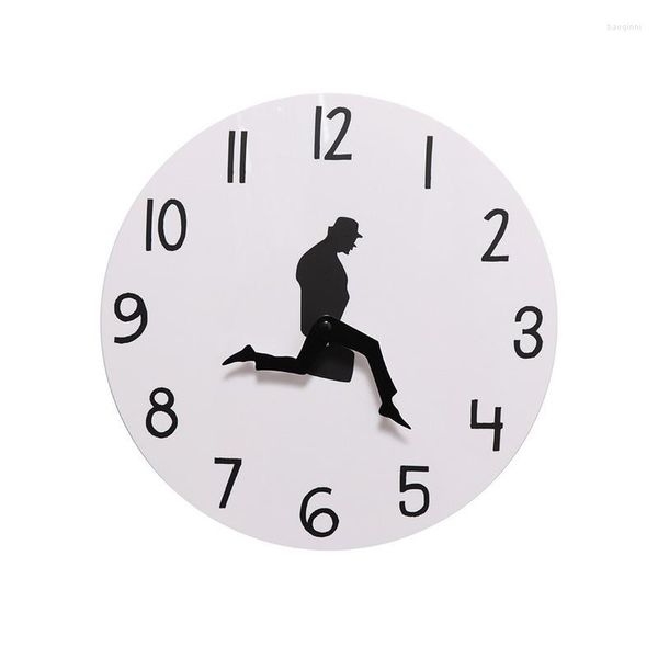 Horloges murales homme en costume Art horloge décor de chambre suspendu ornement numérique silencieux maison ménage pour bureau étude chambre