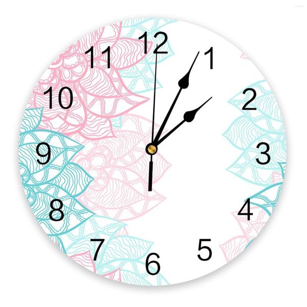 Horloges murales Mandala fleur ligne Texture horloge Design moderne salon décoration cuisine silencieux décor à la maison