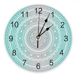 Relógios de parede mandala geométrico gradiente arte relógio para decoração de casa moderna sala de adolescentes agulha de estar pendurada mesa de relógio