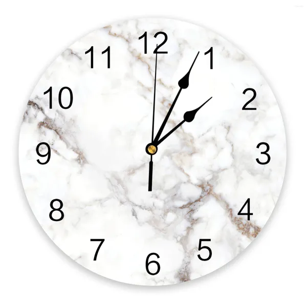 Horloges murales Marbre Agate Horloge Design moderne Salon Décoration Cuisine Muet Montre Décor intérieur