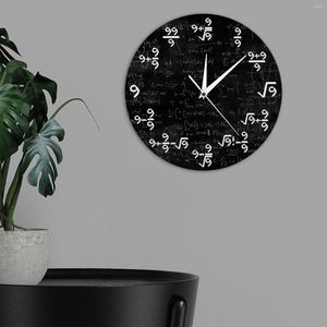 Horloges murales Math Equation Clock 9s Formulas Modern Hanging Watch Home Classroom Art Decor