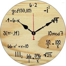 Relojes de pared Reloj de fórmula matemática de 12 pulgadas, silencioso, sin tictac, regalo único para profesor/estudiante/oficina Clab decorativo