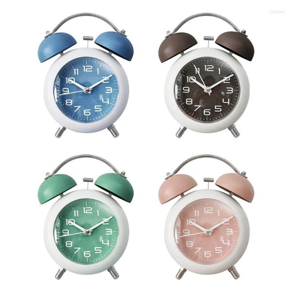 Relojes de pared Reloj despertador de metal Campana doble Hogar Habitación infantil Escuela Oficina