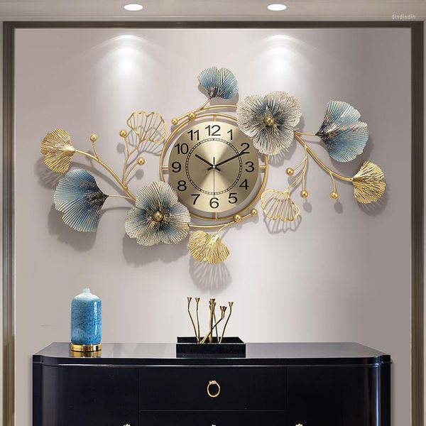 Horloges murales en métal horloge numérique 3D décoration de la maison Ginkgo Biloba chinois Design moderne décoration de salon