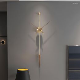 Wandklokken Metaal elektronische klok stille kantoor luxe minimalistische slimme moderne Noordse Reloj de Pared Creativo Home Decor