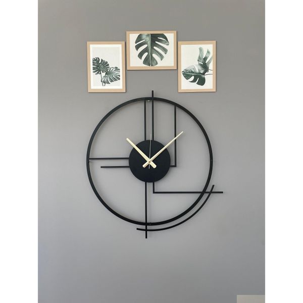 Horloges murales en métal grande horloge minimaliste décor silencieux meilleur cadeau pour la maison design moderne noir boho drop livraison jardin ot2if
