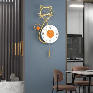 Wandklokken Metaal Stil Klok Handen Mechanisme Grote Kunst Digitaal Voor Slaapkamer Deco Keuken Design Kamer Decor