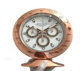 Horloges murales Horloge de table de forme de montre en métal avec des caractéristiques brillantes Mécanisme silencieux Art sur le logo5800381