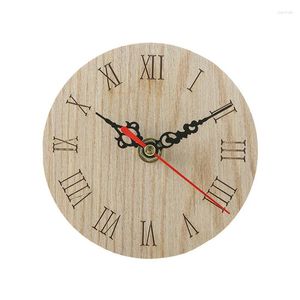 Relojes de pared Mini reloj despertador Número redondo de madera Mesa de escritorio de doble campana Decoración del hogar digital Retro Portátil 2024