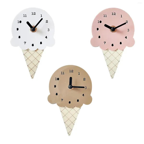 Relojes de pared Mini reloj Helado Hogar Colgante de madera para la decoración del hogar