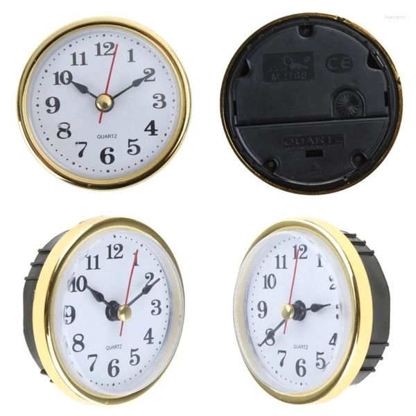 Relojes de pared Mini reloj Insertar movimiento de cuarzo redondo 2-1/2 65 mm Diámetro Cabeza Números arábigos DIY Artesanía para el hogar Drop Ship