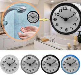 Horloges murales Mini ventouse horloge salle de bain anti-buée étanche bricolage autocollants numériques silencieux pour la maison salon bureau E0T7