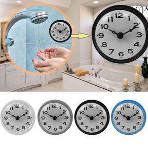 Wandklokken Mini Sucker Clock Badkamer Anti-Fog Waterdicht Diy Digitale Stickers Stil voor Home Living Room Offic Q1N8