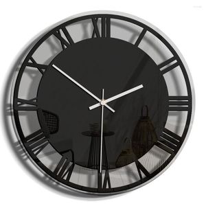 Horloges murales minimaliste acrylique horloge mode salon décoration autocollant transparent suspendu chambre décor à la maison