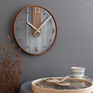 Horloges murales Ministance Clock Living Room Decoration Creative Transparent Simple Japonais Fashion Ins Ultra-Quiet