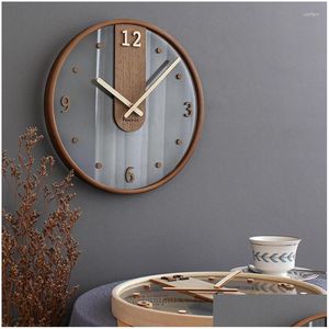 Horloges murales Minimaliste Horloge Salon Décoration Creative Transparent Simple Japonais Mode Ins Traquiet Drop Deli Dhhfl