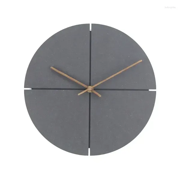 Horloges murales minimaliste ménage en bois horloge nordique personnalité pratique muet élégant noir salon cuisine décoration