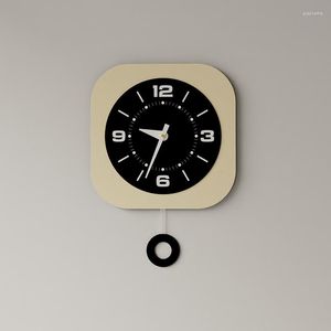 Horloges murales minimaliste salon horloge suspendue Internet célébrité Design haut de gamme créatif silencieux et sans poinçon