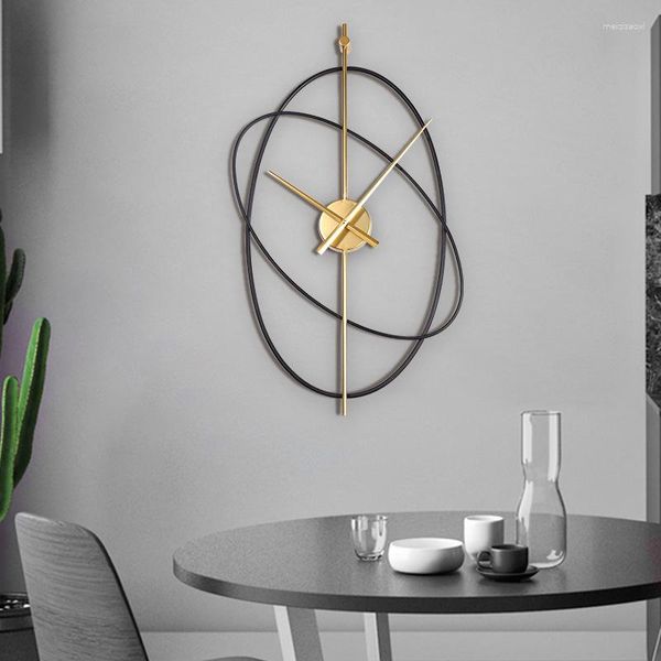 Relojes de pared Reloj de lujo minimalista Arte del hierro Silen Decoración moderna para el hogar Decoracao de metal Para Casa Diseño de interiores