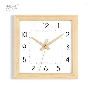 Horloges murales minimaliste moderne mode nordique Ultra-silencieux horloge salon chambre montre de poche carré Quartz