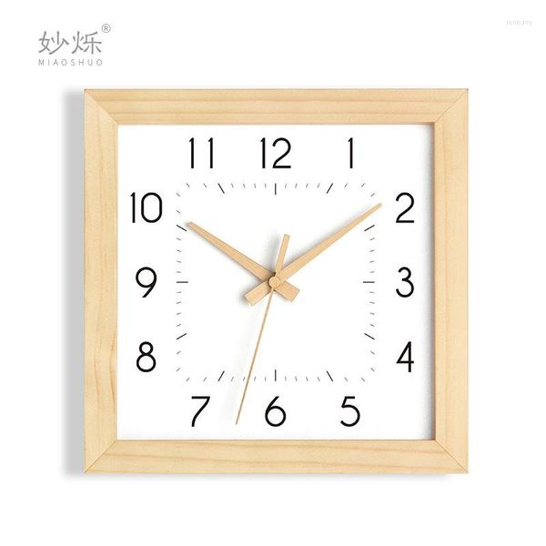 Relojes de pared Minimalista Moda moderna Nórdico Reloj ultra silencioso Sala de estar Dormitorio Reloj de bolsillo Cuadrado Cuarzo