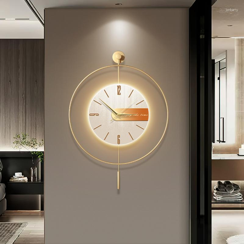 Wall Clocks Minimalist Restaurant Clock Senior Porch Living Room Decoration Modern Light Luxury Art Mute