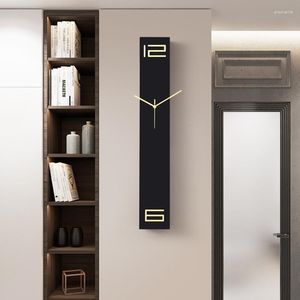 Wandklokken Minimalistische achtergrondklok Art Deco Modern Elegant Woonkamer Uniek Zwart Luxe Stijlvol Saat Home Design