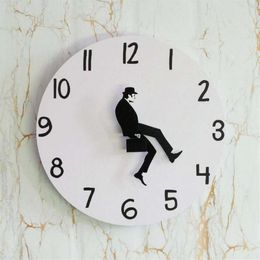 Horloges murales Ministère des promenades idiotes Horloge Minuterie durable pour la décoration de la maison Comédien Décor Nouveauté Montre Funny277O