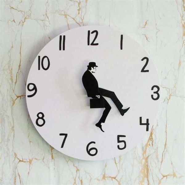 Relojes de pared Ministerio de paseos tontos Reloj Temporizador duradero para decoración del hogar Decoración de comediante Reloj novedoso Funny209D