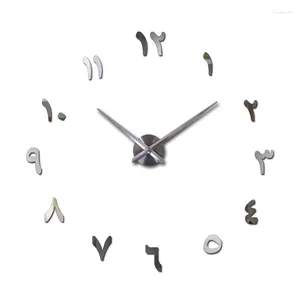 Horloges murales effet miroir style moderne nature morte bricolage numérique salon autocollants décoration de la maison quartz grande montre horloge