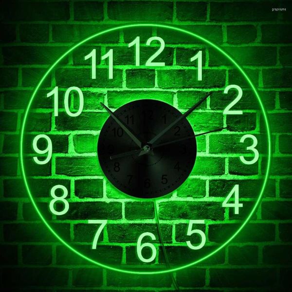 Relojes de pared, reloj de acrílico moderno con retroiluminación LED, lámpara de noche para dormitorio, lámpara de noche que brilla en la oscuridad, decoración de iluminación multicolor