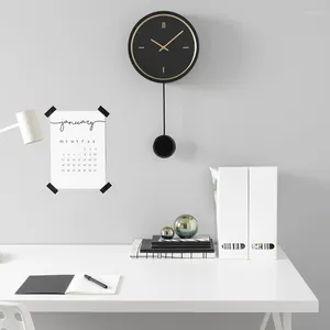 Horloges murales moderne noir bureau pendule calme Quartz classique montre cuisine Science Art minimaliste Reloj Pared décor à la maison