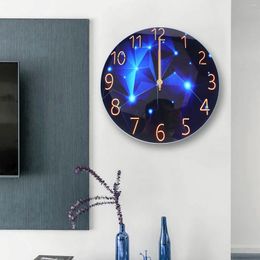 Horloges murales Horloge moderne 12 pouces silencieux à piles ronde quartz verre trempé galaxie diamant montre suspendue