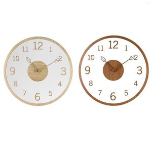 Horloges murales horloge moderne suspendue 12 pouces décorative en bois minimaliste