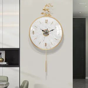 Wandklokken Modern Design Klok Minimalistische Woonkamer Messing Fancy Slient Unieke Creatieve Mode Quartz Wandklok Home Decor