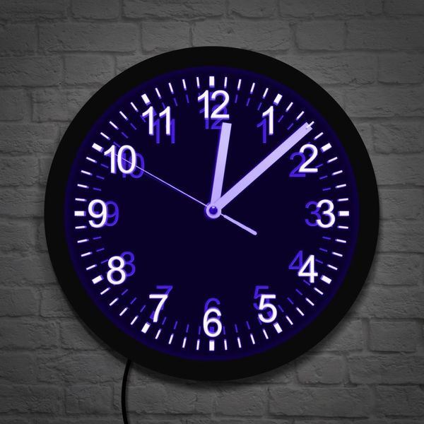 Relojes de pared Diseño moderno Iluminación LED Reloj de pared Mecanismo silencioso Acrílico luminoso LED Borde Iluminado Reloj de pared Sala de estar Luz de pared Decoración de arte 230323