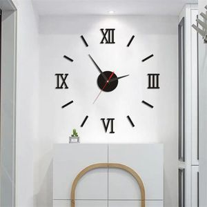 Wall Clocks Modern Design Simple Digital DIY Clock Silent Room Living Decoration Punch-Free Sticker Home Decor